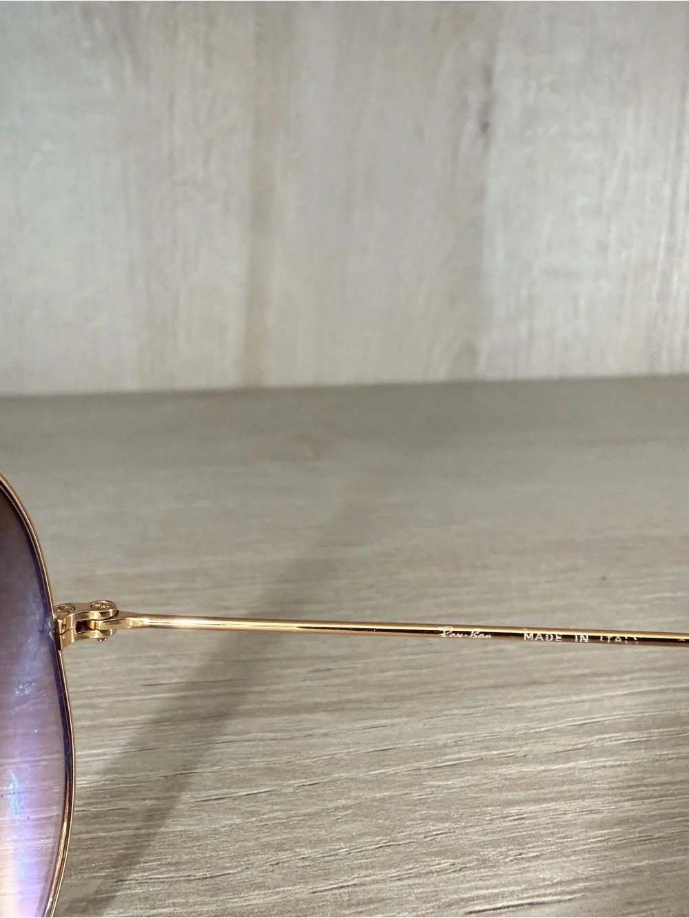 Ray-Ban RB3025 Aviator Classic Gold Brown Gradient Sunglasses Made in Italy